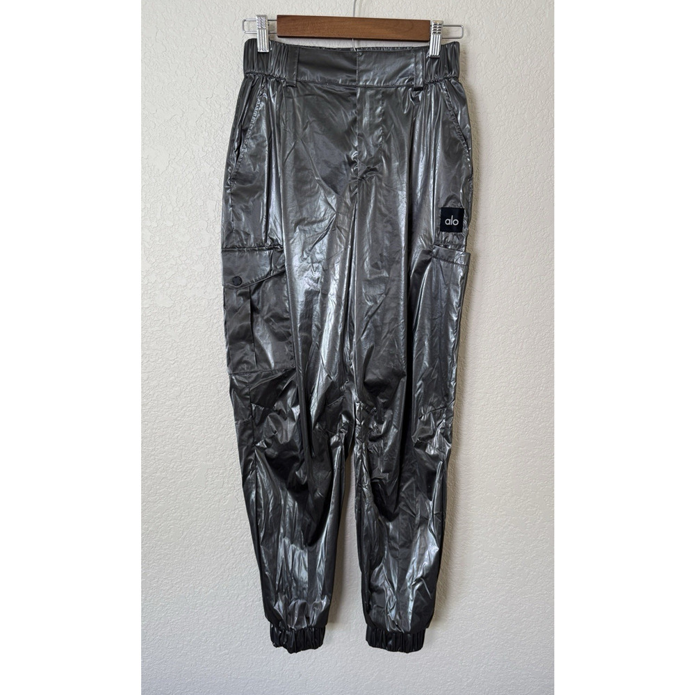 ALO Yoga Womens High-Waist Break Line Cargo Jogger Pants Tech Gorp Cyberpunk XS - Picture 3 of 15